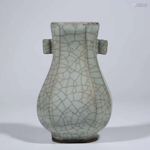 A Guan Type Pierced Hexagonal Vase