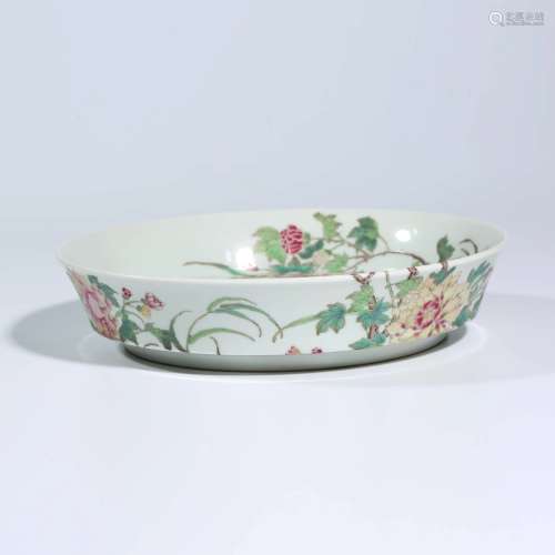 A Famille Rose Peony Dish