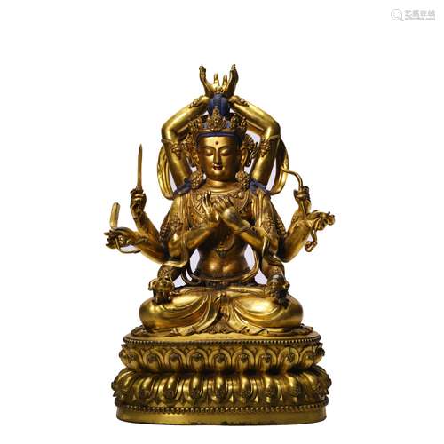 A Gilt Bronze Statue Of Buddha