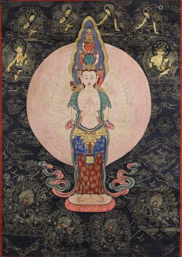 A Thangka Panel Of Thousand-Hand Avalokitesvara