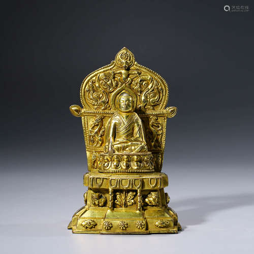 A Gilt Bronze Statue Of Guru