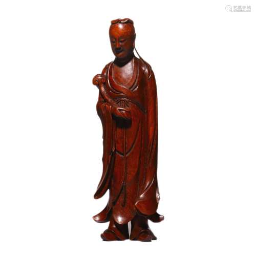 A Carved Boxwood Figure Statue