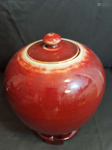 Republic of China Period Lang Kiln Red Glaze Gourd Shape Por...