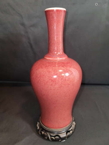 Single Color Red Glaze Porcelain Vase