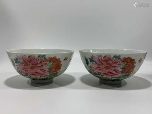 Qing Dynasty Yongzheng Period Made Mark, A Pair of Famille R...