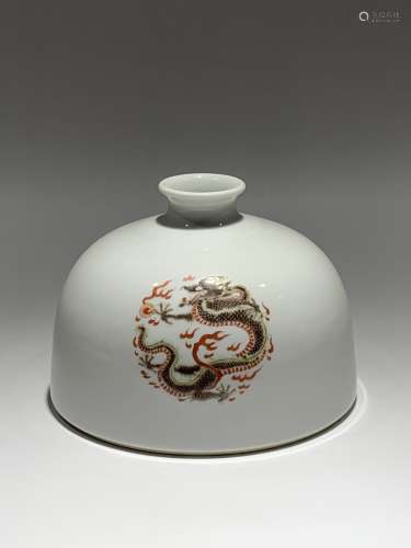 Qing Dynasty Kangxi Period Made Mark, Five Color Dragon Patt...