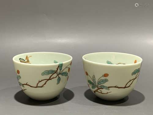 Qing Daynasty Kangxi Period Made Mark, A Pair of Plant Branc...