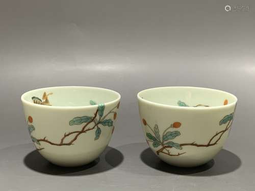 Qing Daynasty Kangxi Period Made Mark, A Pair of Plant Branc...