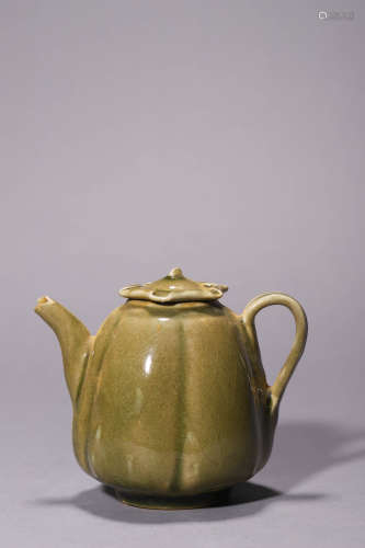 A Yaozhou Mellon Shaped Teapot Possibly Song Dynasty