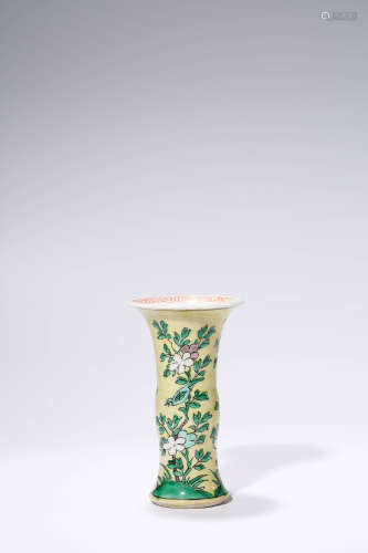 A Sancai Beaker Vase, Kangxi Period Qing Dynasty