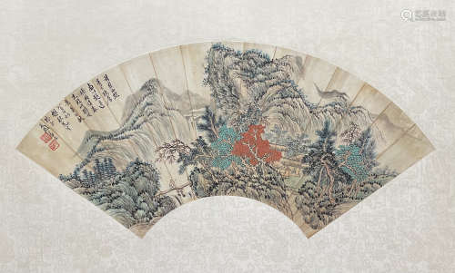 A Painted Fan Signed Zhang Shiyuan