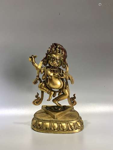 A Gilt Bronze Dakini, Qing Dynasty