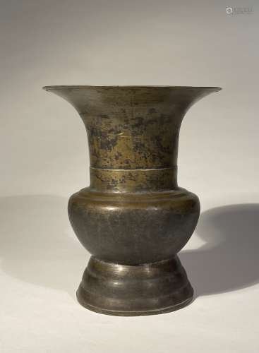 A Bronze Gu Vase, Qing Dynasty