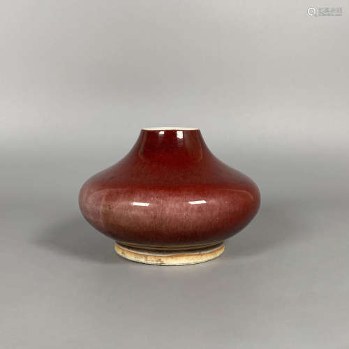 A Copper Red Glazed Vase , Qing Dynasty