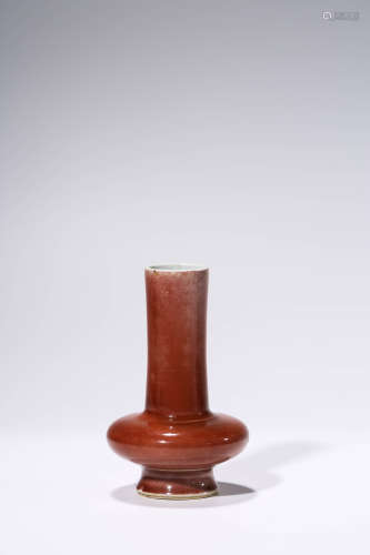 A Langyao Red Glazed Vase, Kangxi Mark Qing Dynasty