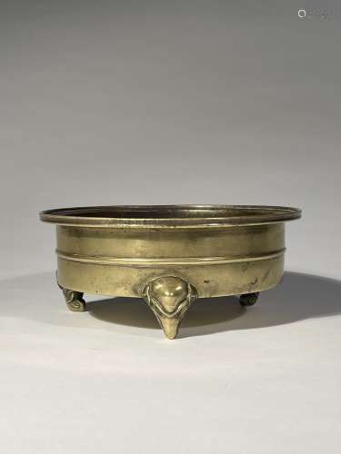 A Gilt Bronze Tripod Censor