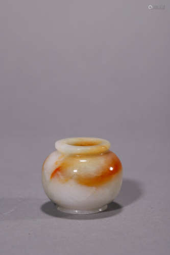 A Small Carved jadete Water Pot