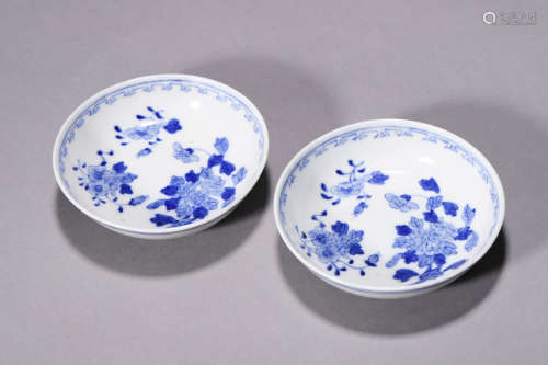 A Pair of Blue and White Plates, Jiangxiciyegongsi Mark Ming...