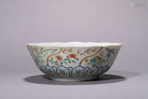 A Famille Rose Floral Bowl, Daoguang Mark