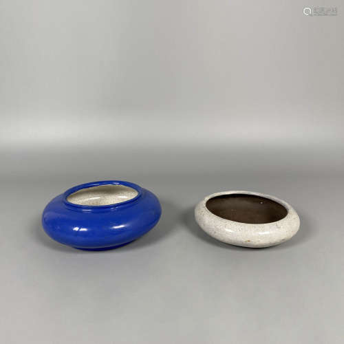 Two Glazed Yixing Ware Washers, Qing Dynasty