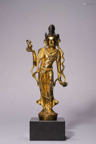 A Gilt Bronze Figure of Bodhisattva, Tang Dynasty