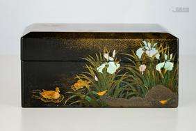 A Fine Japanese Lacquer Gilt Mother-of-Pearl Cover Box and L...