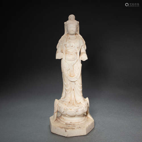 CHINESE WHITE MARBLE BUDDHA STATUE, TANG DYNASTY