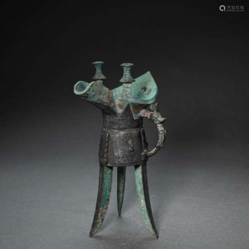 CHINESE BRONZE JUE CUP, WESTERN ZHOU DYNASTY
