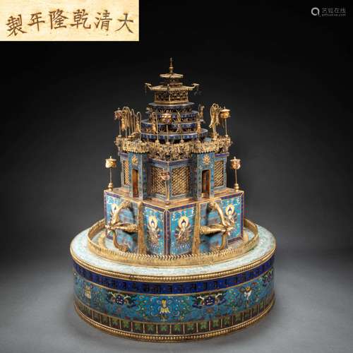 CHINESE BRONZE ENAMEL BIUDING, QING DYNASTY