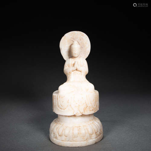 CHINESE WHITE MARBLE BUDDHA STATUE, TANG DYNASTY