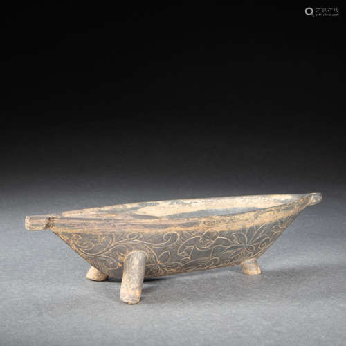 CHINESE STONE SHIP INKSTONE, SONG DYNASTY