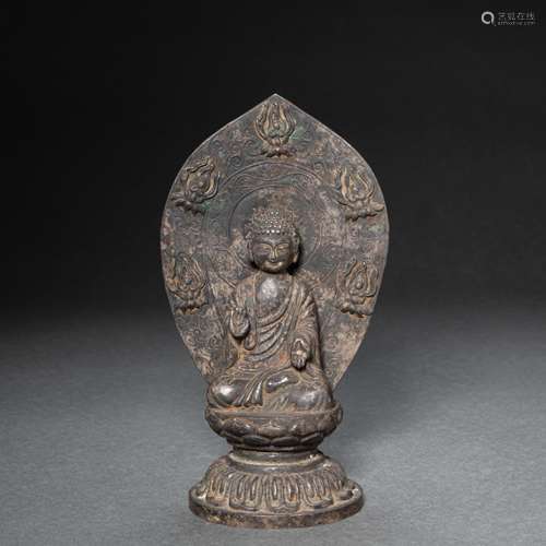 CHINESE STERLING SILVER BUDDHA STATUE, TANG DYNASTY