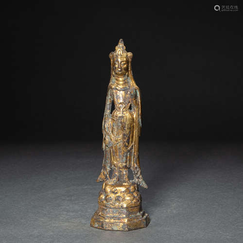 CHINESE GILD BRONZE BUDDHA STATUE, SUI DYNASTY