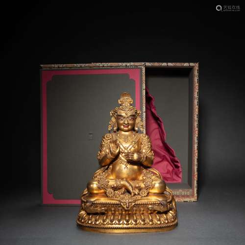 CHINESE TIBET GILT BRONZE BUDDHA STATUE, MING DYNASTY