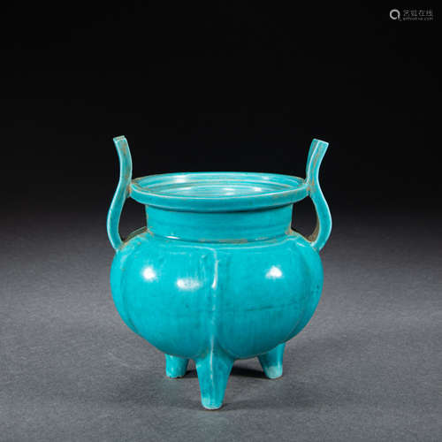 CHINESE BLUE GLAZE CENSER, MING DYNASTY