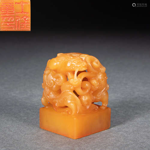 CHINESE SHOUSHAN TIAN HUANG STONE SEAL, QING DYNASTY