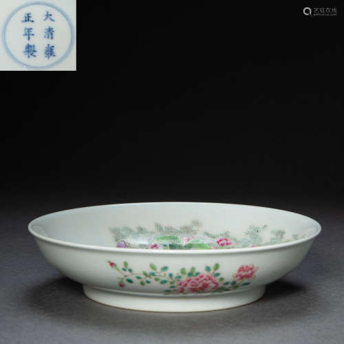 CHINESE MULTICOLOURED PORCELAIN PLATE, QING DYNASTY