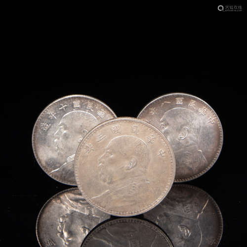 A GROUP OF CHINESE STERLING SILVER COINS, QING DYNASTY