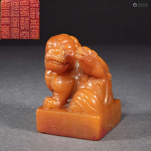 CHINESE SHOUSHAN STONE SEAL, QING DYNASTY