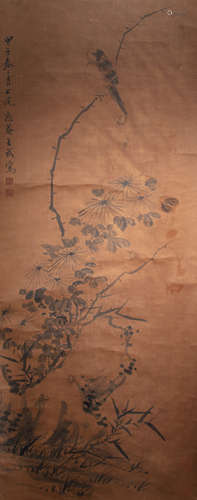 CHINESE CALLIGRAPHY AND PAINTING BY WANG WU, QING DYNASTY