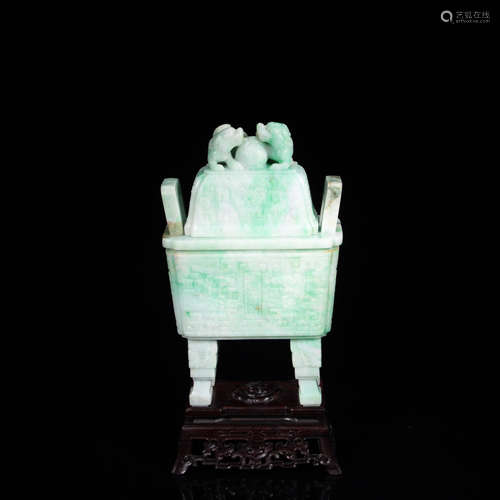 CHINESE JADEITE CENSER, QING DYNASTY