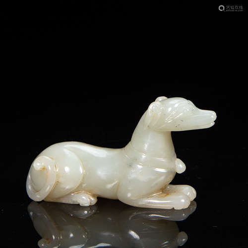 CHINESE HETIAN JADE DOG, MING DYNASTY