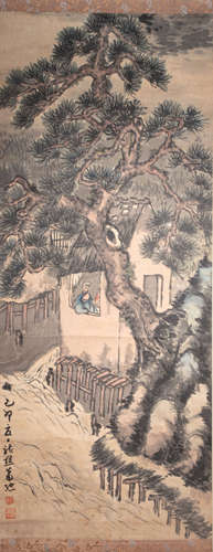 CHINESE CALLIGRAPHY AND PAINTING BY XIAO QIAN, QING DYNASTY