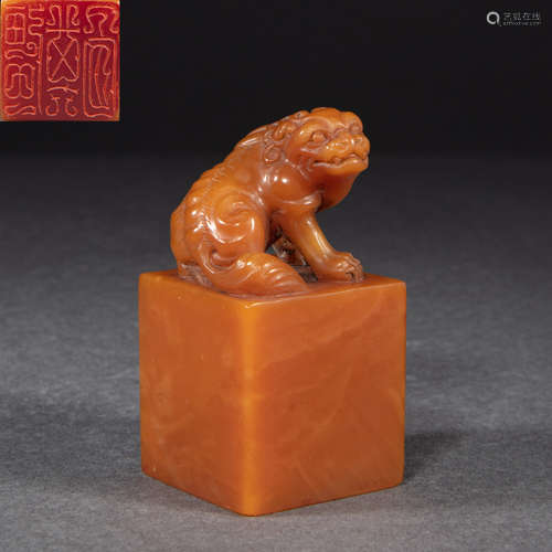 CHINESE SHOUSHAN STONE SEAL, QING DYNASTY