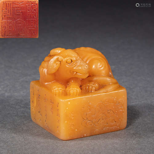 CHINESE SHOUSHAN STONE SEAL, QING DYNASTY