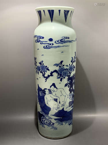 Qing Emperor Kangxi Period Mark, Blue and White Glazed Palac...