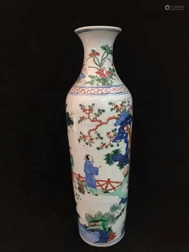 Contrasting Colors Glazed Figures Painting Porcelain Vase