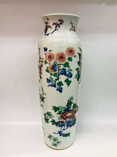 Late Qing Dyansty, Dou Color Branch Flower Porcelain Vase