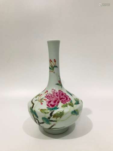 Qing Dynasty Yongzheng Period Made Mark, Famille Rose Flower...