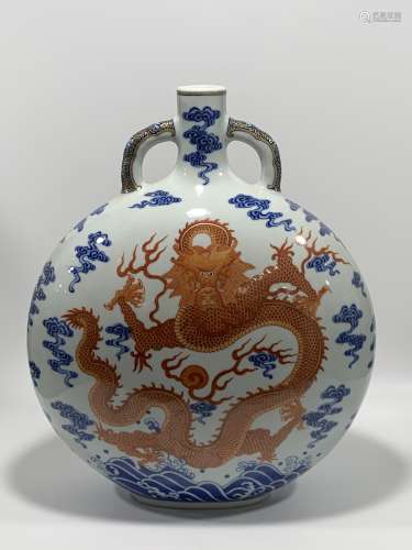 Qing Dynasty Qianlong Period Made Mark, Blue and White Alum ...